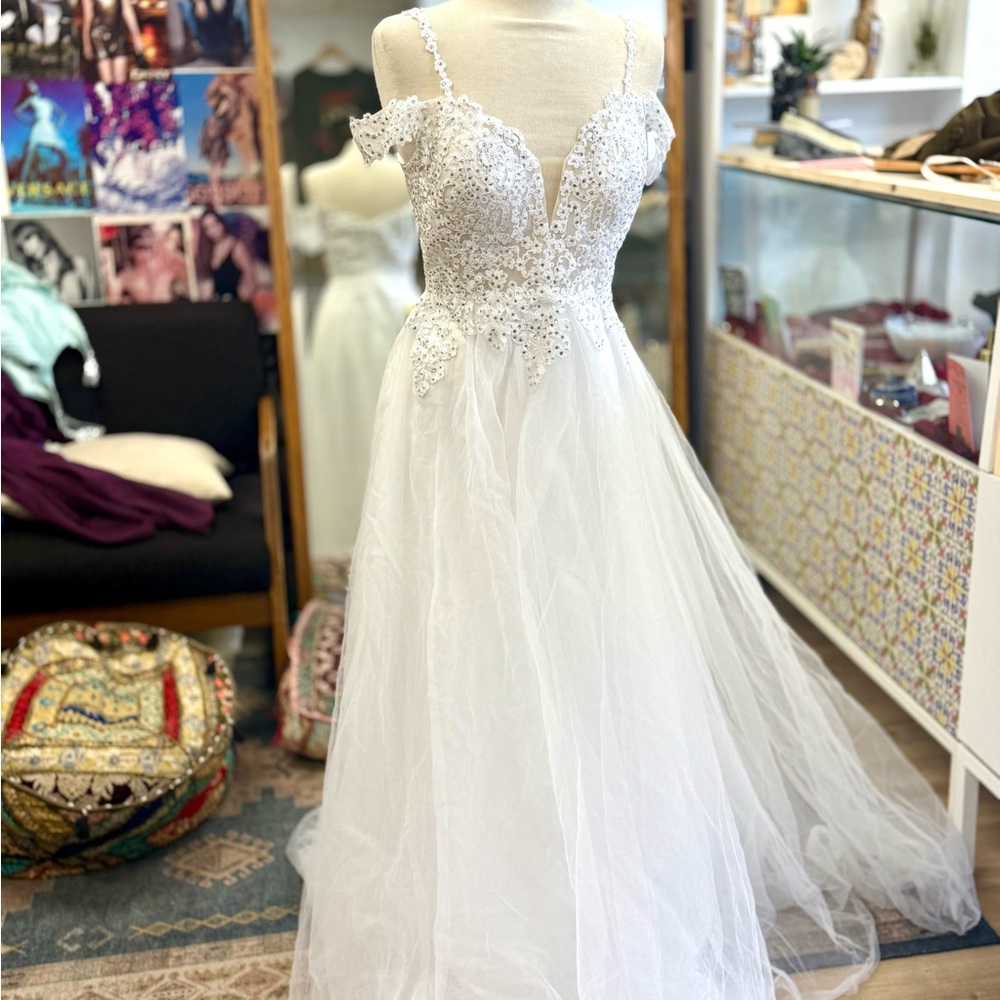 Elegant White Beaded Gown